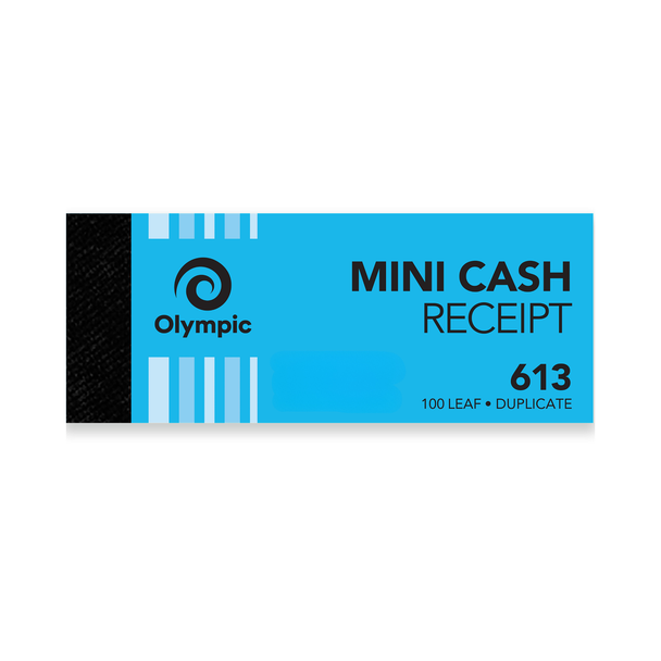 Olympic Mini Cash Receipt Book 613 Carbon Duplicate 100 Leaf 50 x 125mm