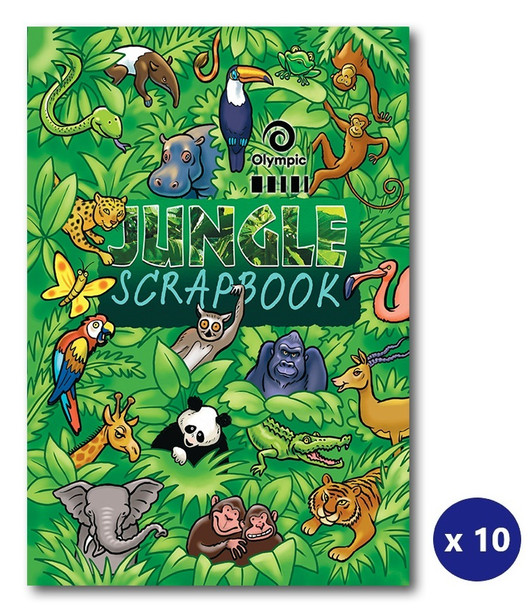 Olympic Jungle Scrap Book 64 Pages Blank Stapled Pack of 10