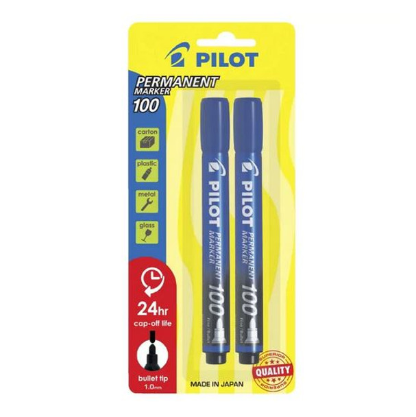 Pilot 636398 Sca-100 Permanent Marker Bullet Tip 1.0Mm Blue 2Pk | Its A Mega Thing