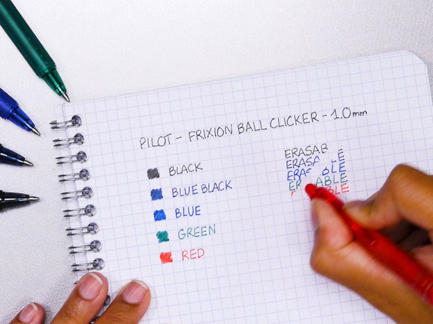 Pilot FriXion Clicker Red Erasable Retractable Gel Pen Medium Box of 12