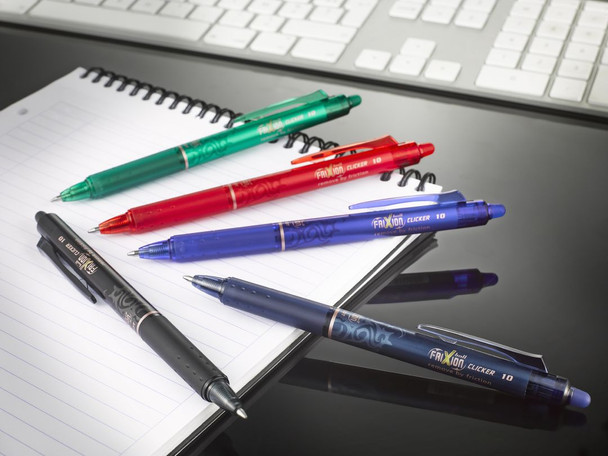 Pilot FriXion Clicker Erasable Retractable Blue Gel Pen Medium Box of 12