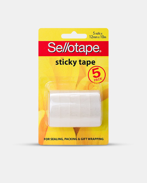 Sellotape Sticky Tape Roll Small 12mm x 10m 5 Rolls Pack of 6 Hangsell
