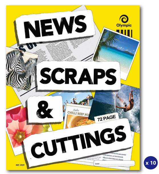 Olympic News Scraps and Cutting Scrap Book 72 Pages Blank Stapled Pack of 10