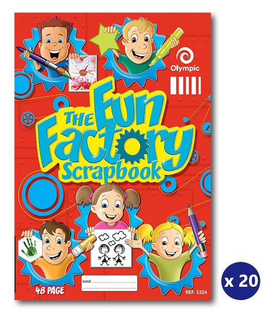 Olympic Fun Factory Scrap Book 48 Pages Blank Stapled Pack of 20