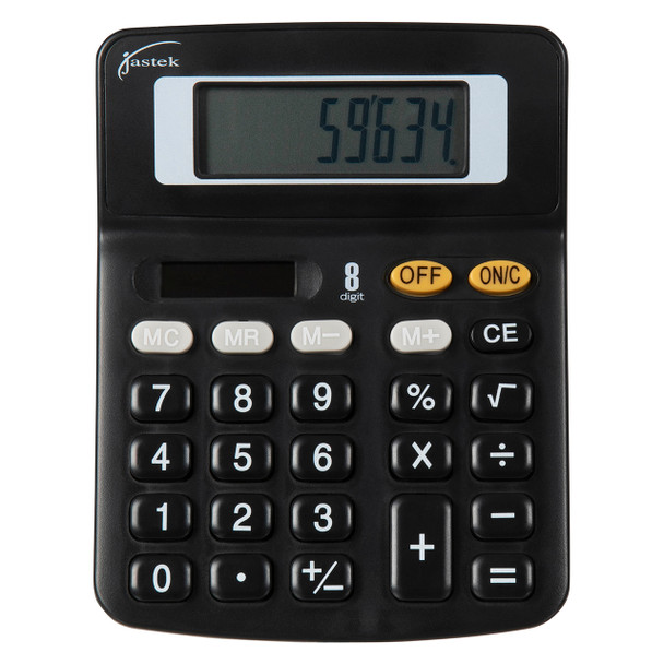 Jastek Desktop Calculator Assorted Colours 49337 - Box 6 | Mega Office Supplies