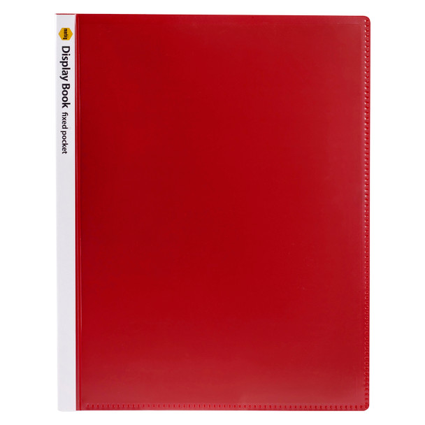 Marbig Display Book with Insert Cover Non Refillable 40 Page Red Pack of 10