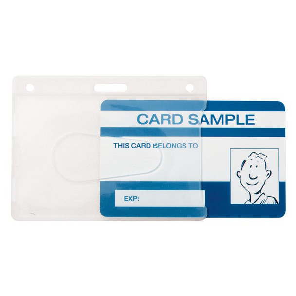 ID Card Holder Clear with Lanyard and Reel Combo Pack of 6 Kevron ID1013LR