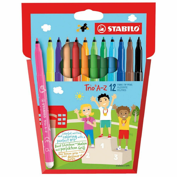 Stabilo #49727 Trio Coloured Pens Wallet 12 Assorted (378/1-12-01) - stabilo, stabilo Australia, stabilo highlighter, stabilo pen, stabilo ballpoint, stabilo pencil | It's A Mega Thing