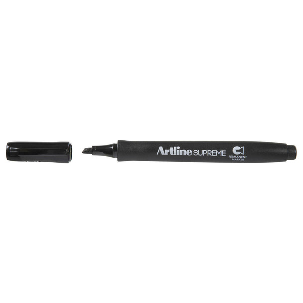 Artline Supreme Chisel Permanent Marker 1-4mm Black 109101 Box 12 | Mega Office Supplies