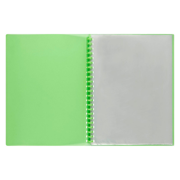 Marbig Lime Cover #2008504 Refillable Display Book 20 Pocket Insert - Box of 12 | Mega Office Supplies