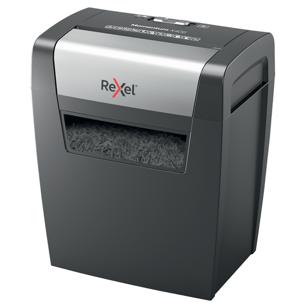 Rexel Momentum X406 Black Cross Cut Paper Shredder