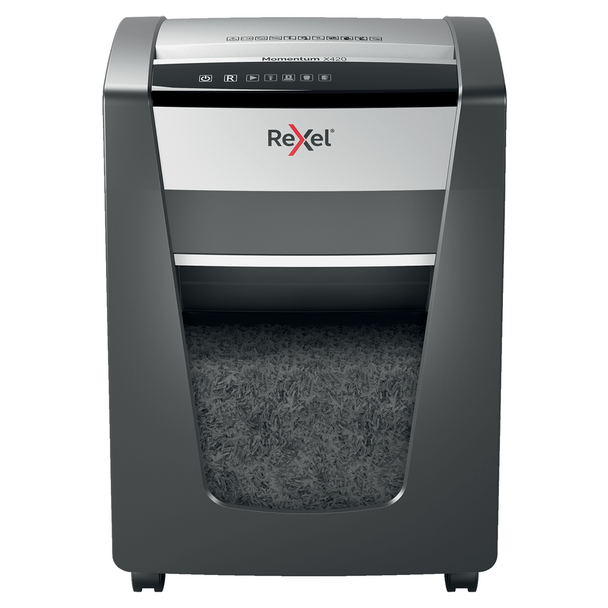Rexel Momentum X420 Cross Cut Paper Shredder Black
