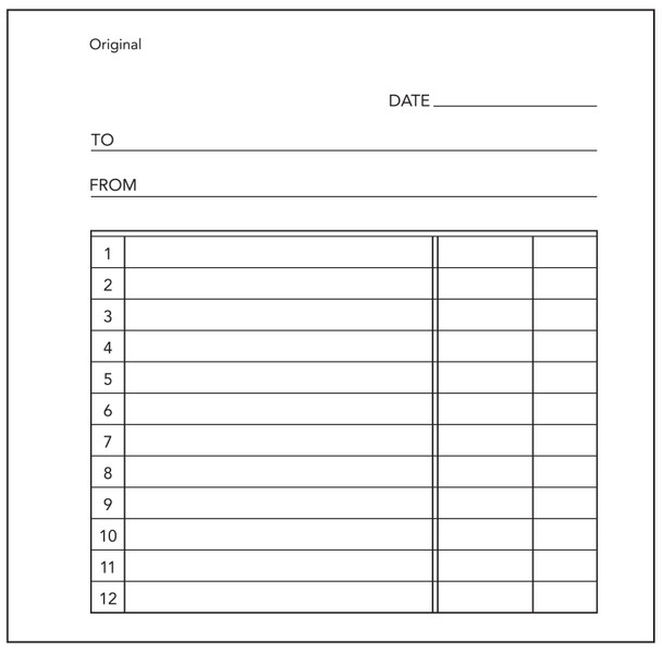 Olympic 50 Docket Book Carbonless Duplicate 50 Leaf 120 x 125mm