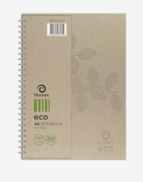 Olympic Eco 141009 A4 Double Wiro 200 Page 8Mm Natural Notebooks 297X210Mm - Pack Of 5 | Its A Mega Thing