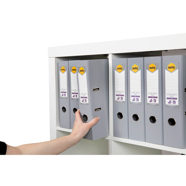 Marbig A4 PE Linen Lever Arch File Grey Pack of 10