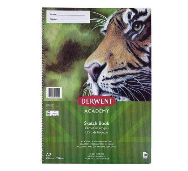 Derwent #R310465 Academy Sketch Book A2 Portrait 20 Pages - Pack 5 - Derwent, Derwent Australia, derwent pencil, derwent colour pencils, derwent artist pencils | It's A Mega Thing