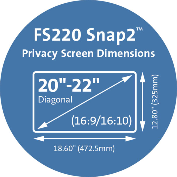 Snap2 Privacy Screen 20-22 Inch for Widescreen Monitor Kensington FS220