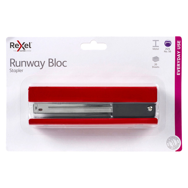 Rexel Runway Bloc Full Strip Stapler Red