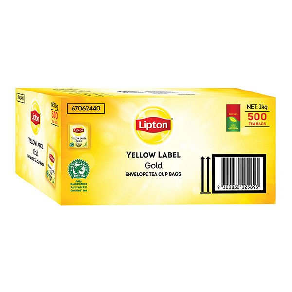 Lipton Yellow Label Quality Black Tea Envelope Bags Pack 500