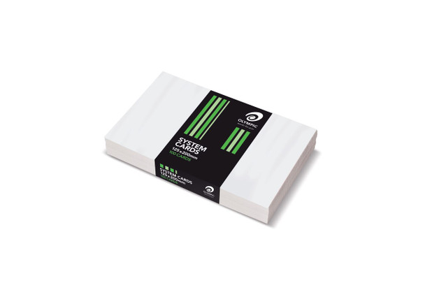Olympic System Cards 125 x 200mm Plain White Pack of 100