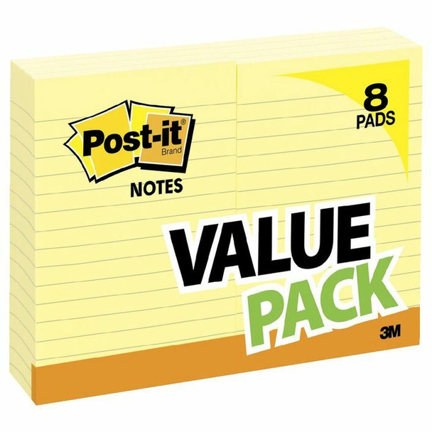 Post-it 70005277101 Lined Notes 660-8PK 101x152mm Canary Yellow | Its A Mega Thing
