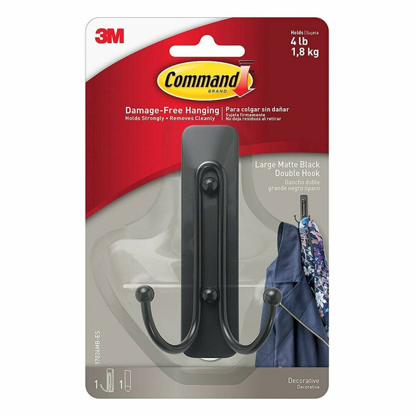COMMAND 17036MB DOUBLE HOOK LARGE (UP TO 1.8KG) MATTE BLACK