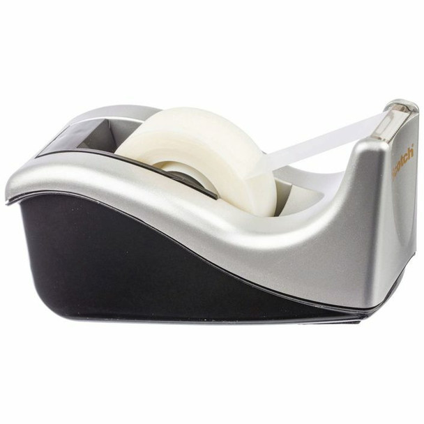 Scotch Desktop Tape Dispenser (No Tape) C60-ST Silver Black
