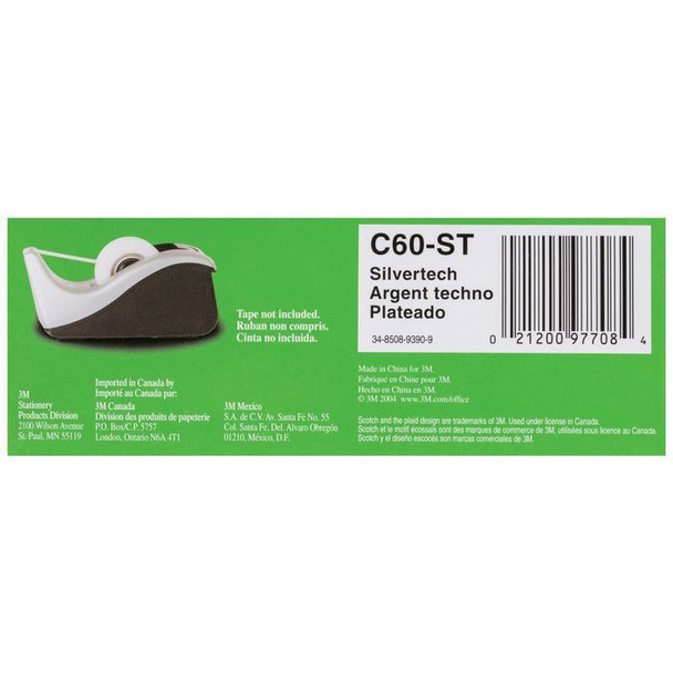 Scotch C60-ST (No Tape) Desktop Tape Dispenser Silver Black