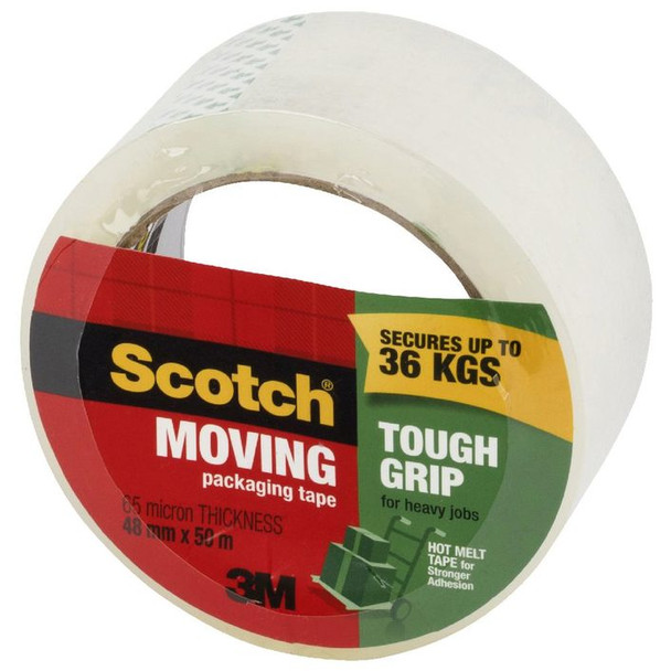 Scotch Tough Grip Moving Tape 3500-AU 48mm x 50m Clear Pack of 6
