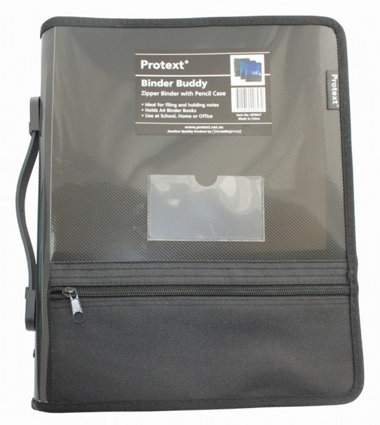 Protext Binder Buddy 25mm 2 Ring with Pencil Case and Pockets Smoke
