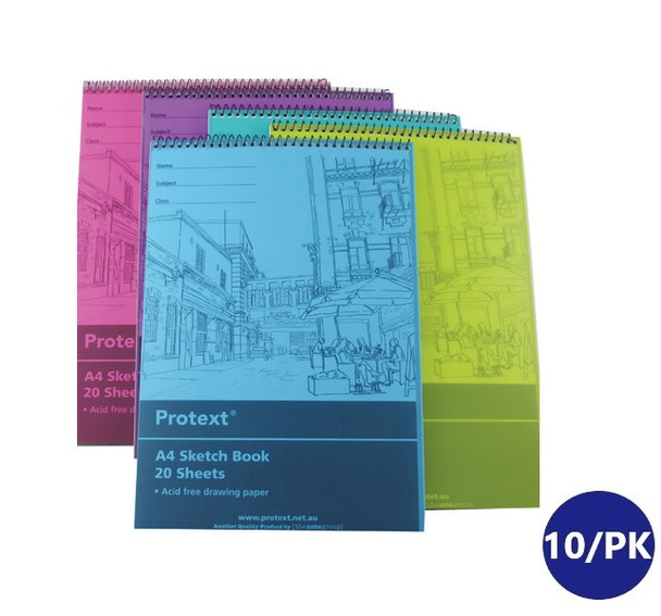 Protext NB2040 A4 Sketch Book 20 Leaf 100gsm Cover – Pack of 10