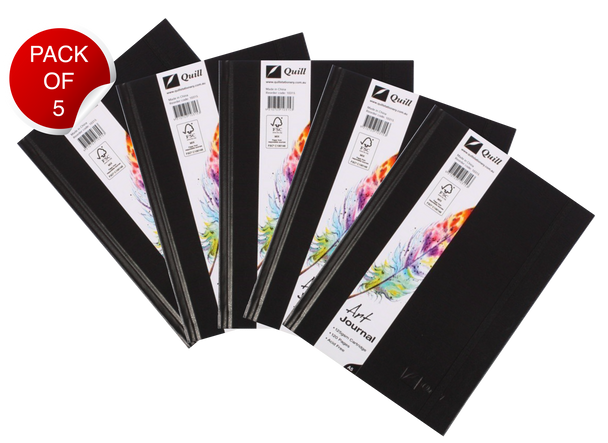 QUILL 100851322 ART JOURNAL 125GSM 60 LEAF A5 BLACK BOX 5 (BX10315) | ITS A MEGA THING