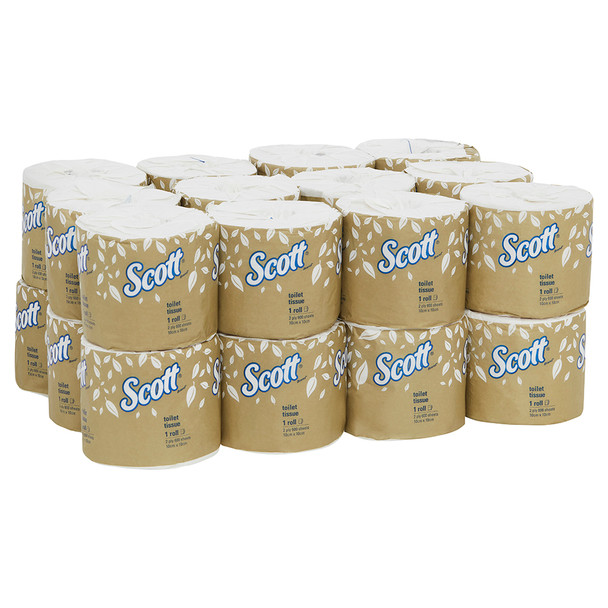 Scott Toilet Tissue 2 Ply White 600 Sheets Box of 24