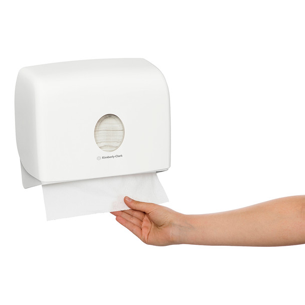 Multifold Hand Towel Dispenser Small White Kimberly Clark Aquarius