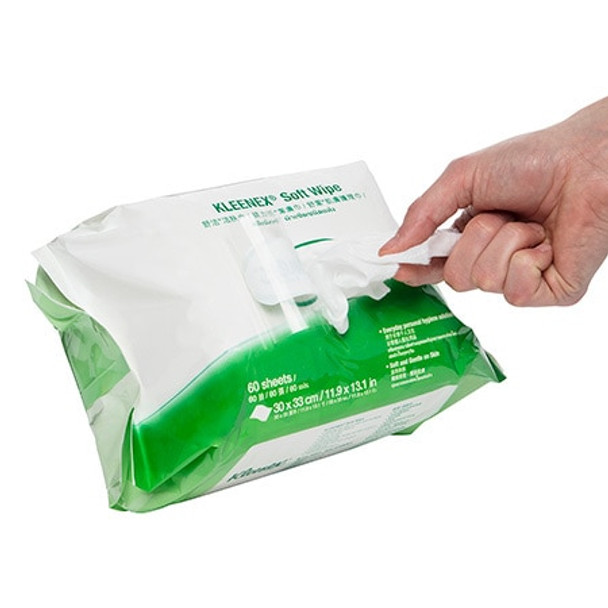 Kleenex 94127 Soft Patient Wipe White Case of 12 Packs x 60 Wipes