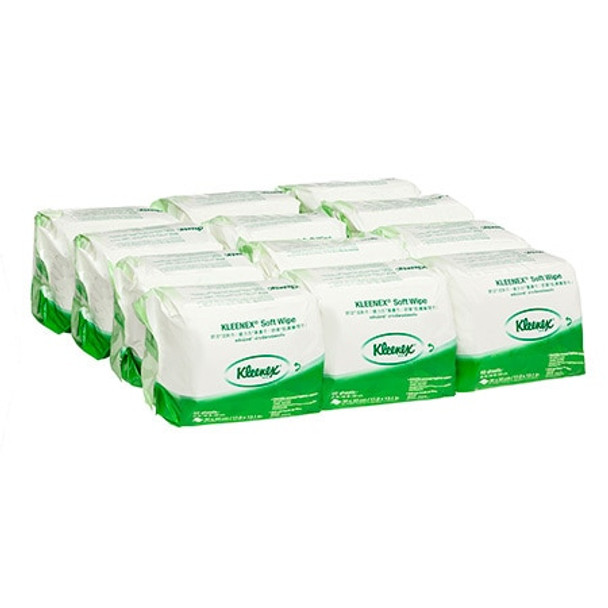 Kleenex 94127 Soft Patient Wipe White Case of 12 Packs x 60 Wipes