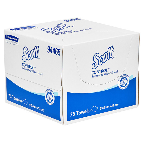 Scott Control Reinforced Small Wipers White 75 Sheets Packs of 6