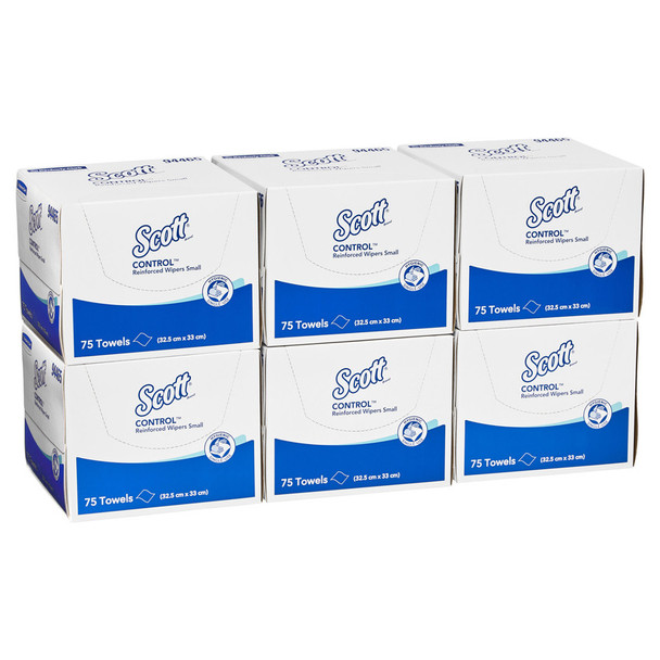 Control Reinforced Small Wipers White 75 Sheets Packs of 6 Scott