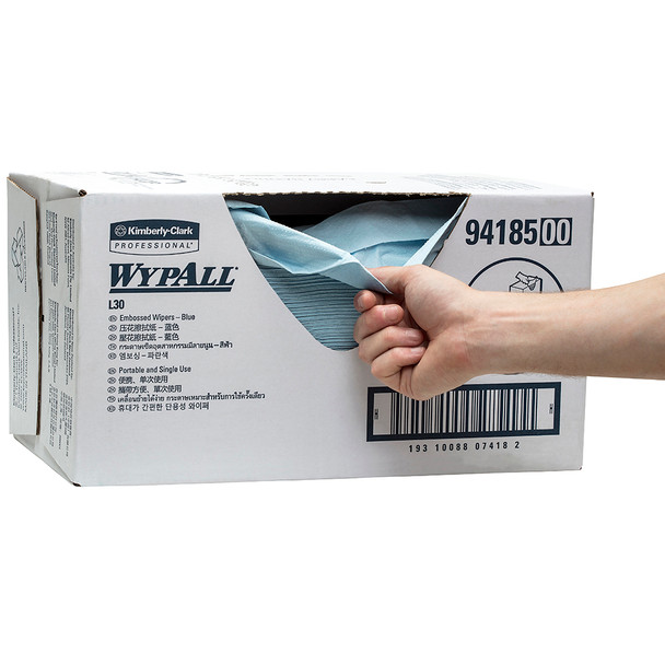 Wiper 3 Ply Blue Box of 200 WypAll L30 Embossed