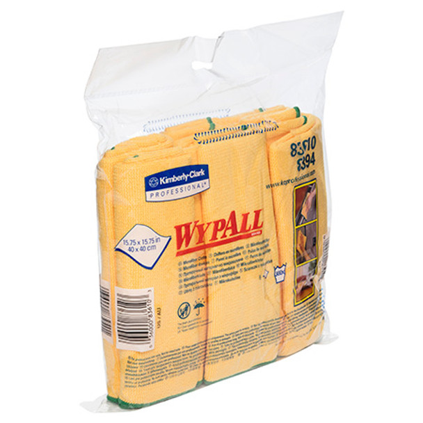 WypAll Microfibre Cloths 40cm x 40cm Yellow 4 Packs of 6 Cloths