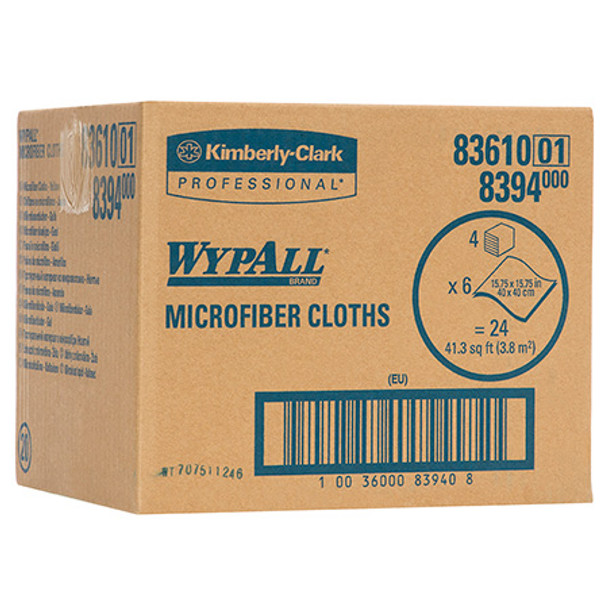 Yellow Microfibre Cloths 40cm x 40cm 6 Cloths Pack of 4 WypAll