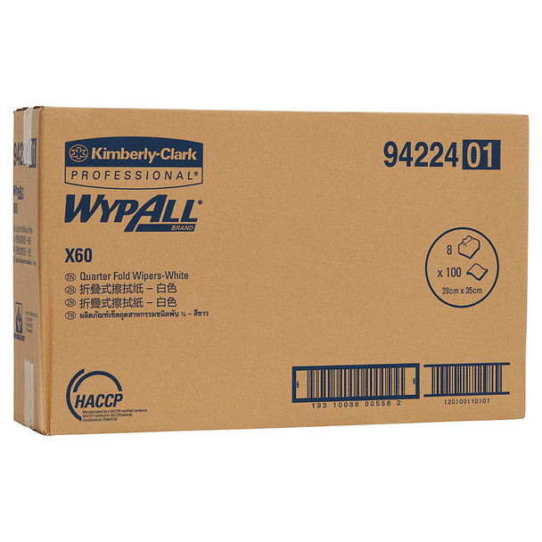 White X60 Single Sheet Wiper 100 Wipers Pack of 8 WypAll