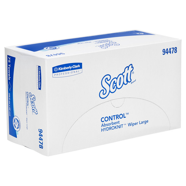 Scott Control Absorbent Hydroknit Large Wiper White 75 Sheets Box of 6