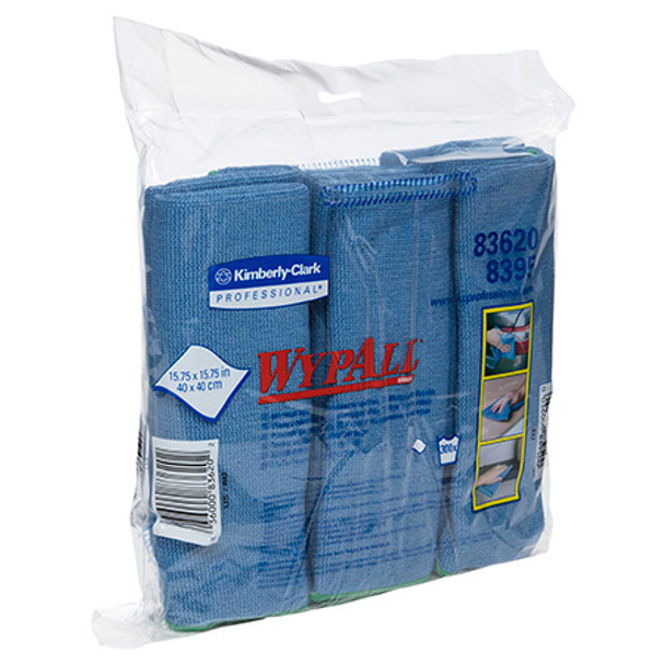 WypAll Microfibre Cloths 40cm x 40cm Blue 6 Cloths Pack of 4