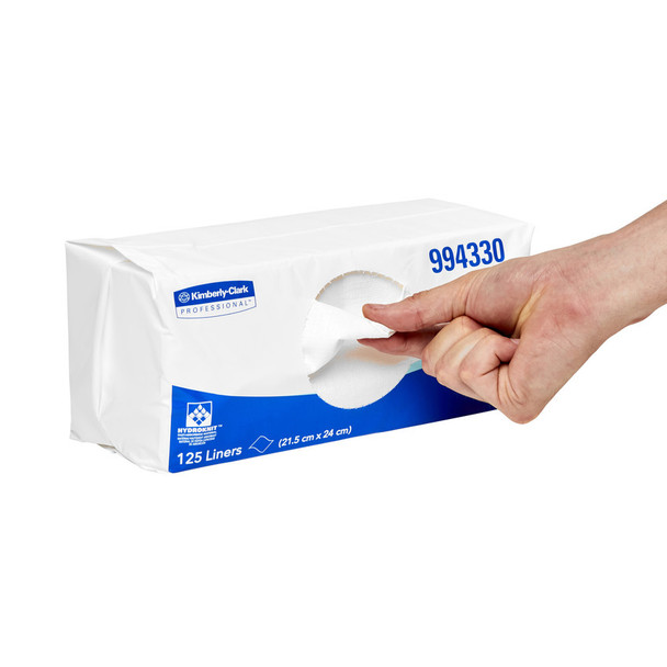 Absorbent Hydroknit Small Tray Liners White 125 Sheets Packs of 4 Scott Control