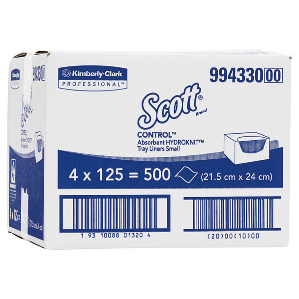 Small Tray Liners White 125 Sheets Packs of 4 Scott Control Absorbent Hydroknit