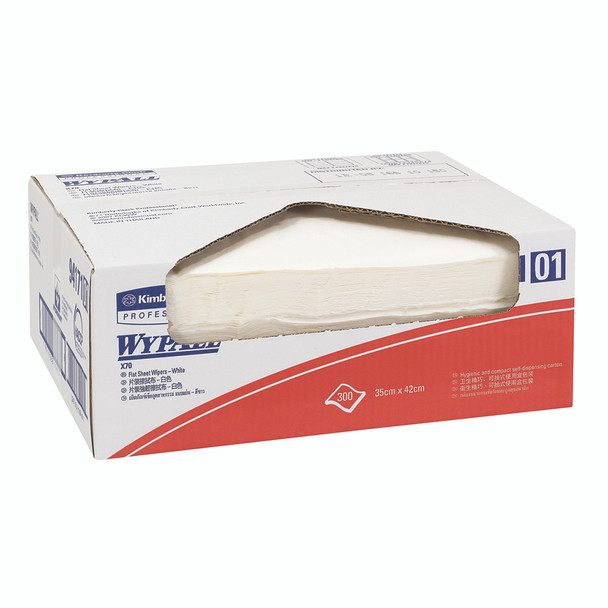 WypAll X70 Single Sheet Wiper White Box of 300