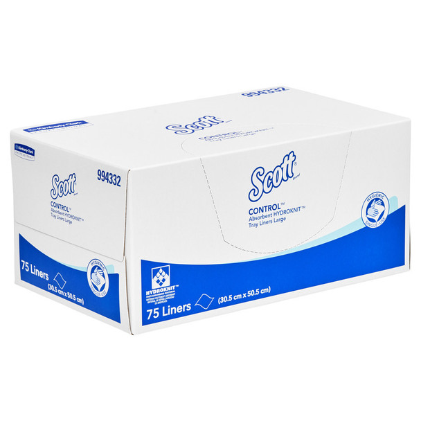 Scott 994332 Control Absorbent Hydroknit Large Tray Liners White 6 Packs of 75 Sheets Scott 994332 Control Absorbent Hydroknit Large Tray Liners White 6 Packs of 75 Sheets