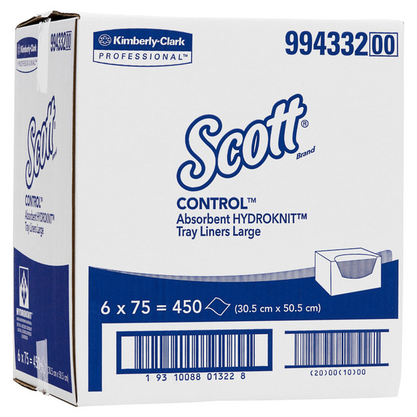 Scott 994332 Control Absorbent Hydroknit Large Tray Liners White 6 Packs of 75 Sheets Scott 994332 Control Absorbent Hydroknit Large Tray Liners White 6 Packs of 75 Sheets