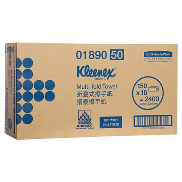 Hand Towel White 150 Sheets Pack of 16 Kleenex Multifold